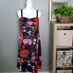 Lane Bryant floral belted sexy thin strap dress